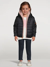 Kids Mimi Faux Fur Reversible Jacket With Hood
