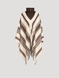 Cashmere And Down Puffcho In Stripe Print