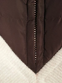 Cashmere And Down Puffcho In Stripe Print