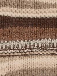 Ruffle-Trimmed Stripe Jacquard Sweater