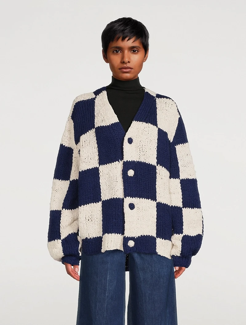 Jacquard Square Cardigan