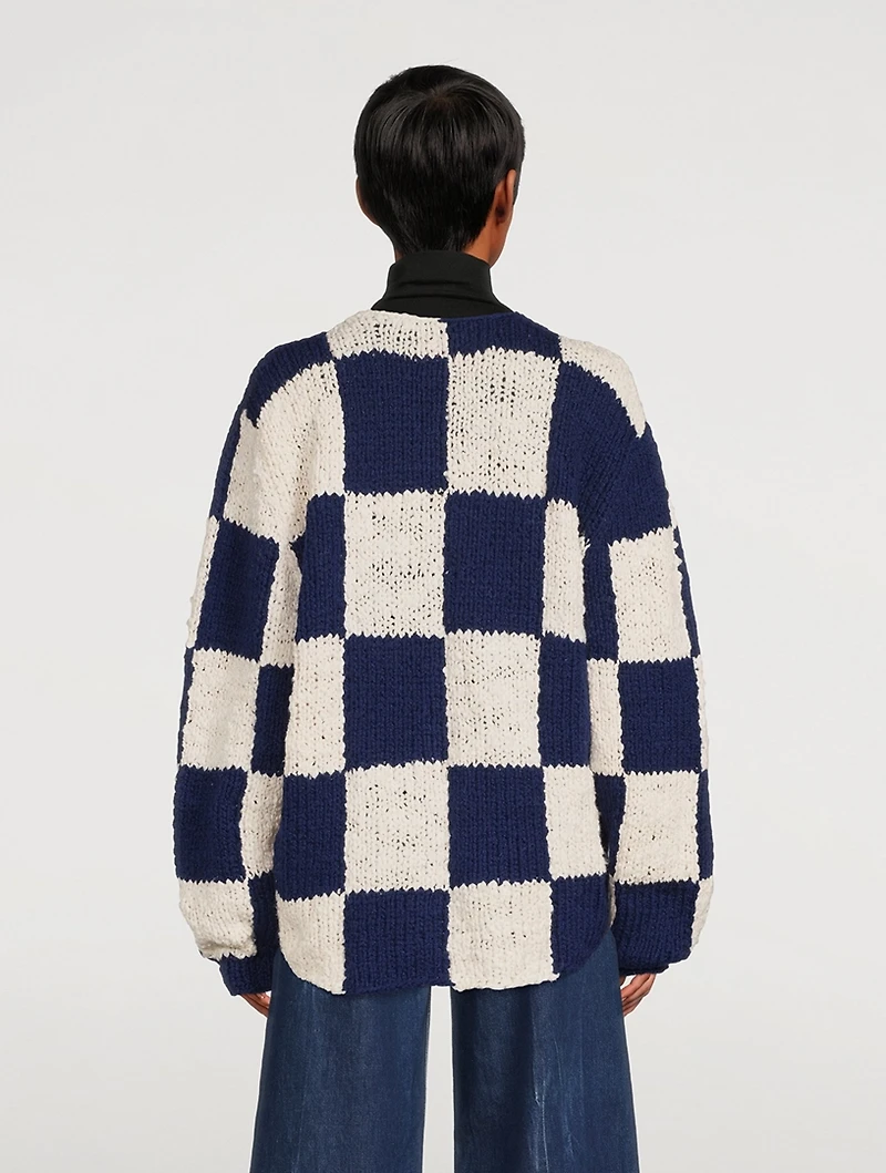 Jacquard Square Cardigan