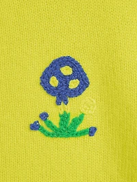 Simple Cashmere Crewneck Sweater With Mushroom