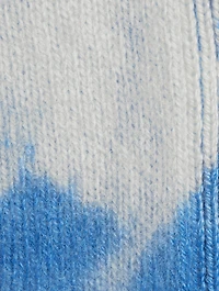 Balloon-Sleeve Cashmere Cardigan Cloud Print