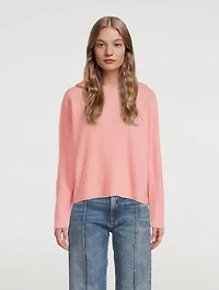 Medium Rib Cashmere Hooded Sweater