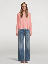 Medium Rib Cashmere Hooded Sweater