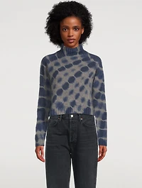 Highland Crop Cashmere Sweater Tie-Dye Print