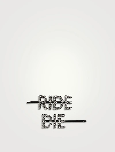 Set of Two Ride Die Crystal Hair Pins