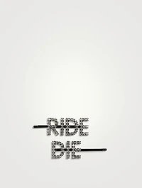 Set of Two Ride Die Crystal Hair Pins