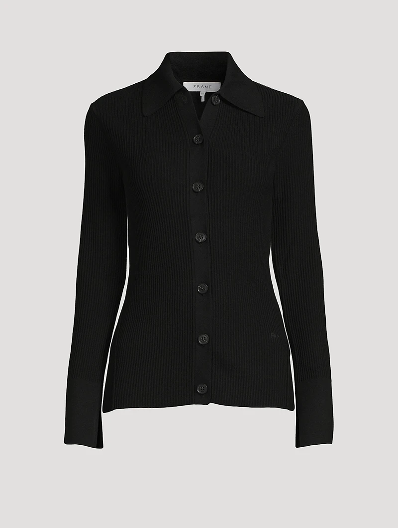 Slim-Fit Ribbed Cardigan