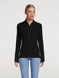 Slim-Fit Ribbed Cardigan
