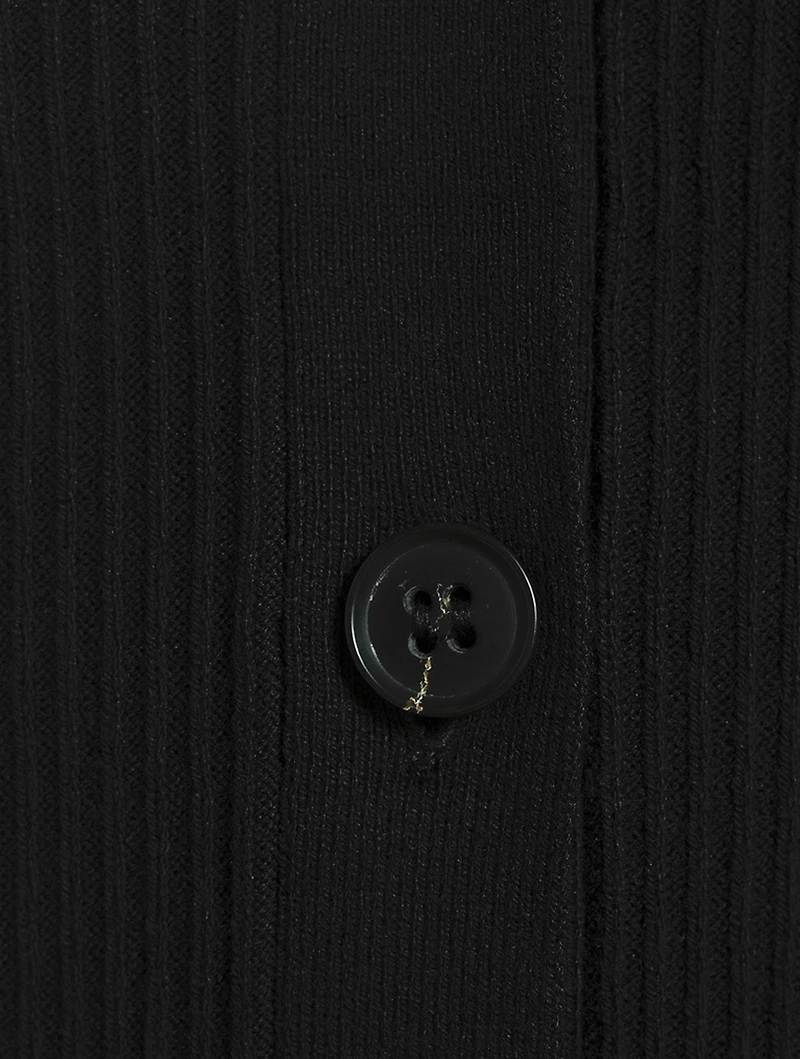 Slim-Fit Ribbed Cardigan