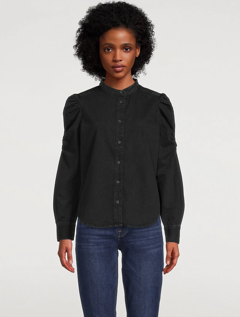 Frankie Puff-Sleeve Denim Shirt