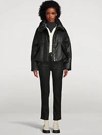 Le Sylvie Coated Straight-Leg Jeans