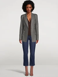 Ribbed Wool And Silk Henley Top