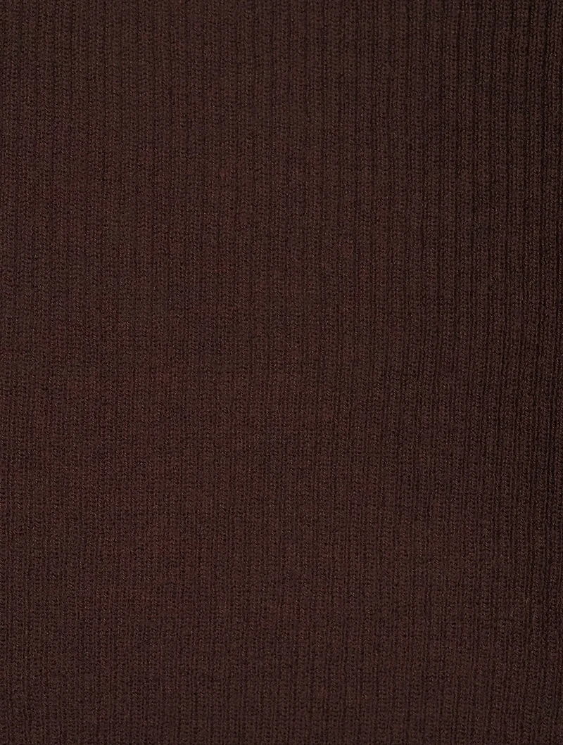 Ribbed Wool And Silk Henley Top