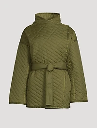 Drape-Neck Quilted Jacket