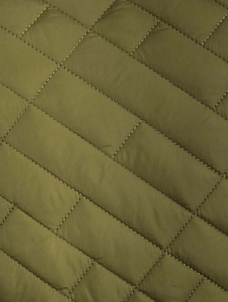 Drape-Neck Quilted Jacket