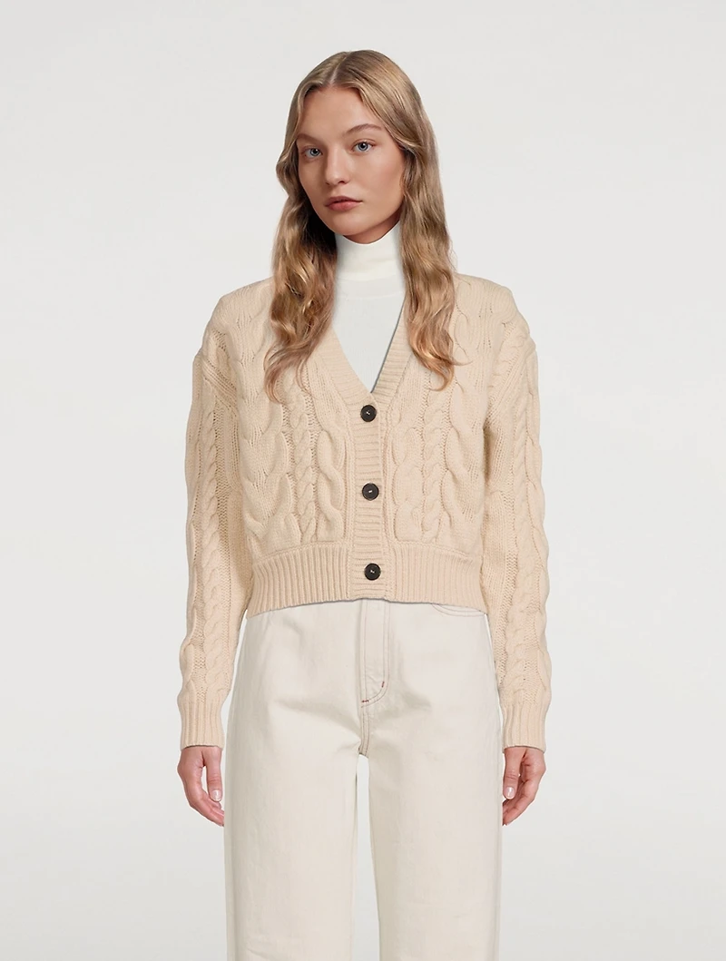Wool Cable-Knit Cardigan