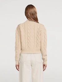 Wool Cable-Knit Cardigan