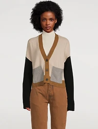 Colourblock Recycled Cashmere And Wool Cardigan