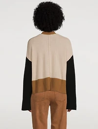 Colourblock Recycled Cashmere And Wool Cardigan