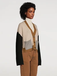 Colourblock Recycled Cashmere And Wool Cardigan