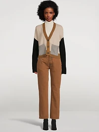 Colourblock Recycled Cashmere And Wool Cardigan