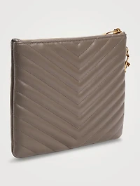 YSL Monogram Leather Wristlet