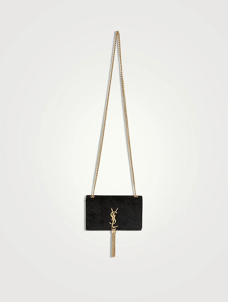 Small Kate YSL Monogram Velvet Chain Bag