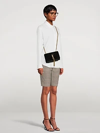 Small Kate YSL Monogram Velvet Chain Bag