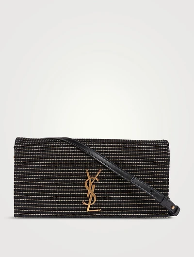 Kate 99 Embroidered Suede Baguette