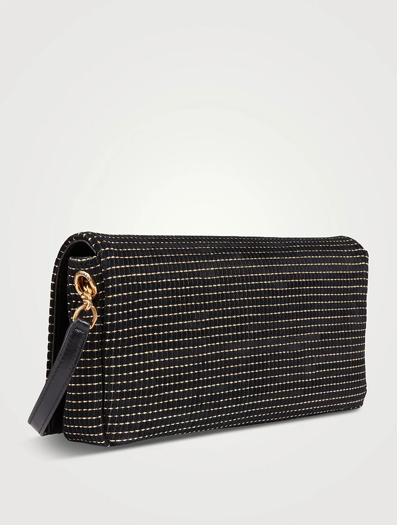 Kate 99 Embroidered Suede Baguette