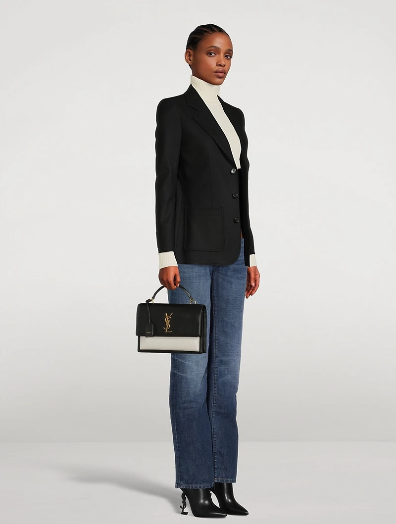 Sunset YSL Monogram Leather Top Handle Bag