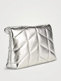 Lou Puffer Metallic Leather Clutch