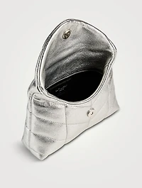 Lou Puffer Metallic Leather Clutch