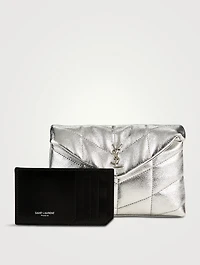 Lou Puffer Metallic Leather Clutch