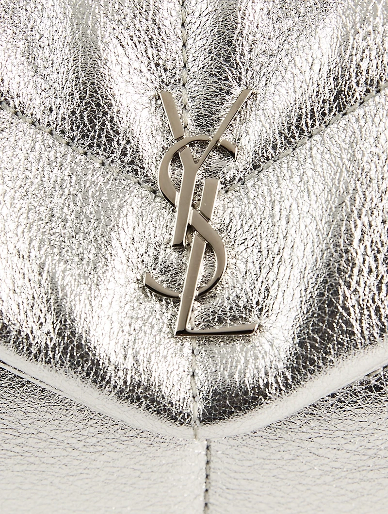 Lou Puffer Metallic Leather Clutch