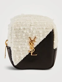 Jamie Bouclé Tweed And Leather Cube Charm