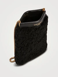 Pac Pac Shearling And Leather Crossbody Phone Case