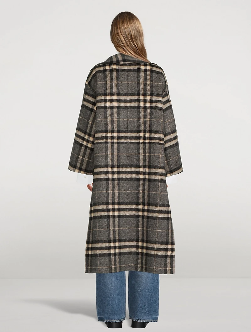 Signature Doublé Wool Coat Check Print