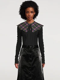 Seersucker Collar In Check Print