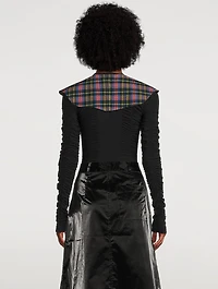 Seersucker Collar In Check Print