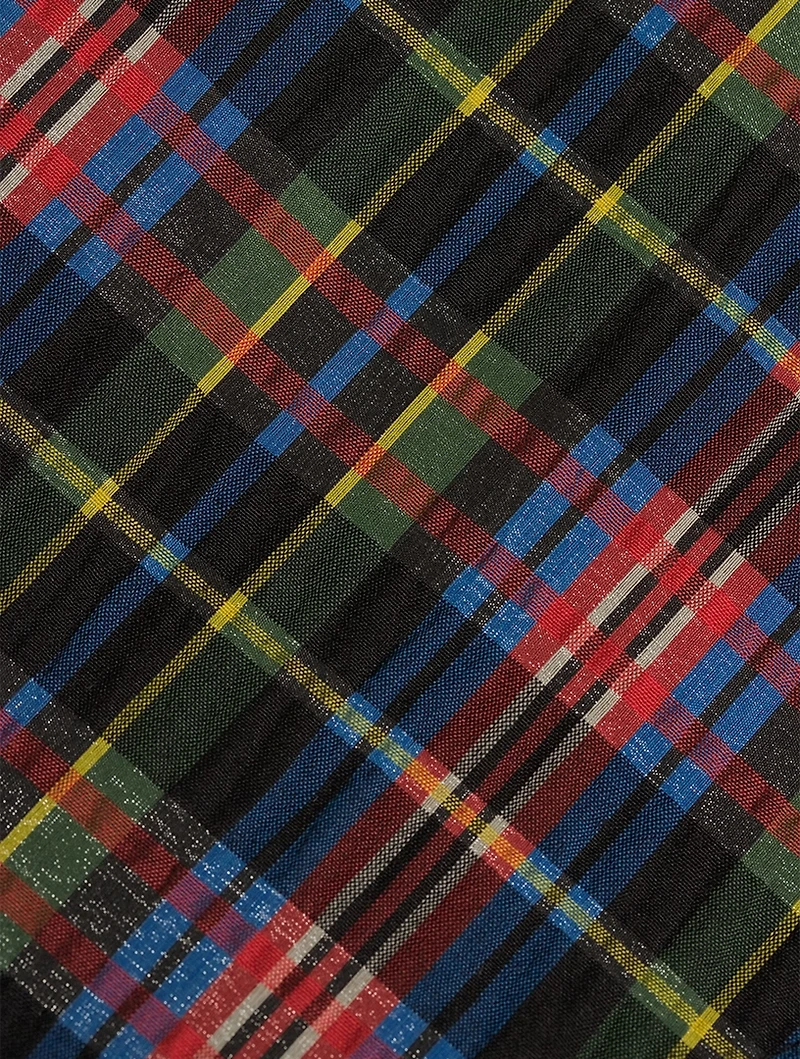 Seersucker Collar In Check Print