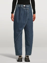 The Pleat Wrap High-Waisted Jeans