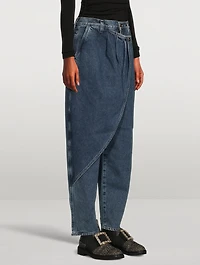 The Pleat Wrap High-Waisted Jeans