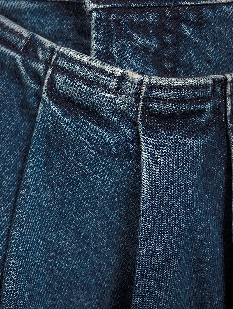 The Pleat Wrap High-Waisted Jeans