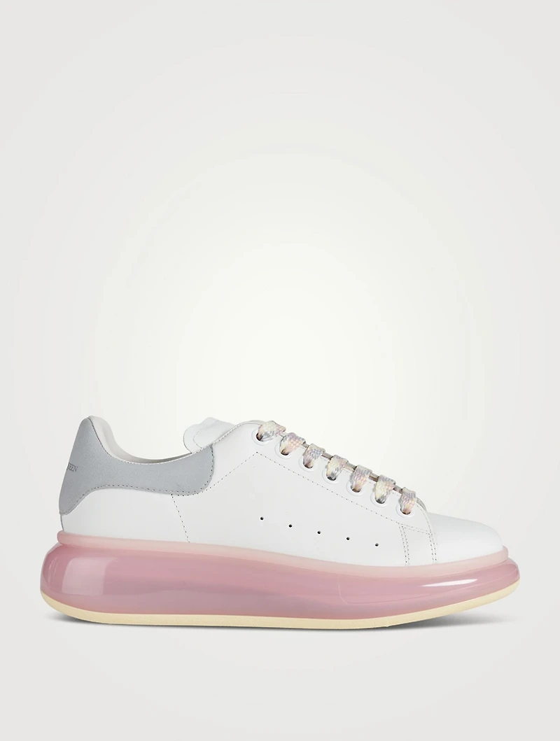 Oversized Leather Sneakers With Clear Sole