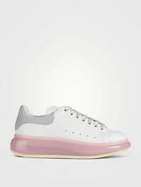 Oversized Leather Sneakers With Clear Sole