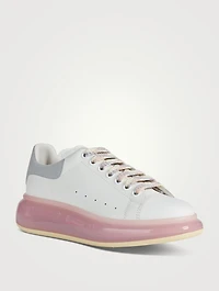 Oversized Leather Sneakers With Clear Sole